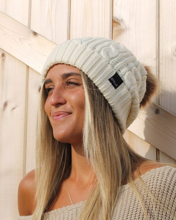 Women's Timeless Slouch Cable Knit- Cream