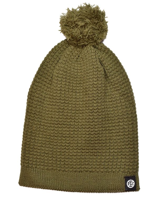 sport thermal wool beanie - olive green