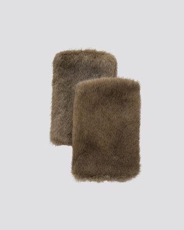 Mink Brown Faux Fur Fingerless Gloves