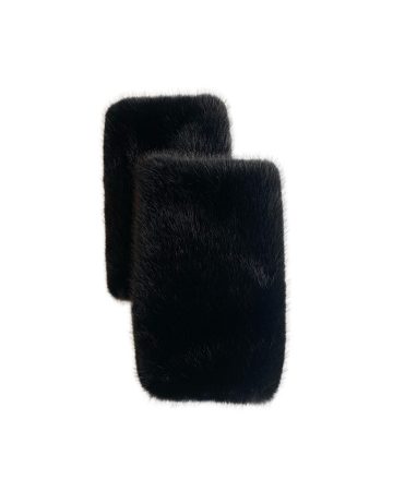 Black Faux Fur Fingerless Gloves